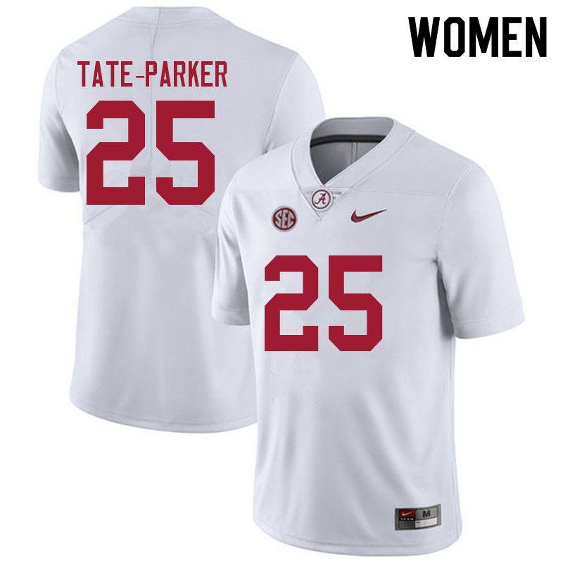Alabama Crimson Tide Women's Jordan Tate-Parker #25 White NCAA Nike Authentic Stitched 2021 College Football Jersey QI16X50HJ